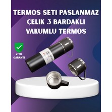 Marsilyan Paslanmaz Termos Ve İkili Bardak Seti | 6-12 Saat Sıcak/soğuk Tutma