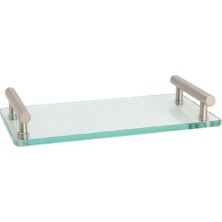 Özbience Şık Cam ve Saten Renkli Banyo Tepsisi 54X17X33 cm
