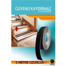 Özbience Kaydırmaz Merdiven Bandı, Taşlı, 5m x 25MM, Güvenli Adımlar