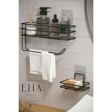 Özbience Pratik Banyo Rafı ve Sabunluk Seti, Kağıt Havlu Tutacağıyla Kombinasyon