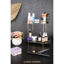 Özbience Oval Çok Amaçlı Banyo ve Makyaj Organizeri, Gold Sunum Standı