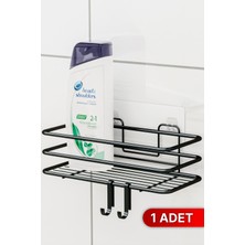 Özbience Lüks Metal Duş Rafı, 2 Askılı, Yapışkanlı, Banyo Düzenleyici, Şampuanlık