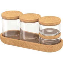 Özbience Şık ve Fonksiyonel Cam ve Mantar Banyo Seti, Zarif Tasarım