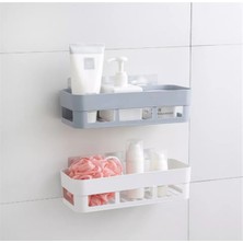 Özbience Pratik Beyaz Banyo Köşeliği, Şampuanlık ve Raf, Dayanıklı Plastik