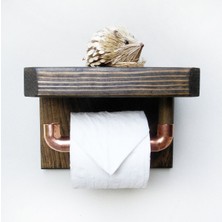 Özbience Rustic Ahşap Tuvalet Kağıtlığı, Şık ve Fonksiyonel Tasarım
