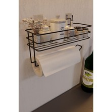 Özbience Şehir Siyah Metal Baharatlık ve Raflı Kağıt Havluluk, MT121