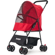 Zampa Aero Ultra Hafif Kedi & Köpek Arabası - Kırmızı (42X69X96 Cm)