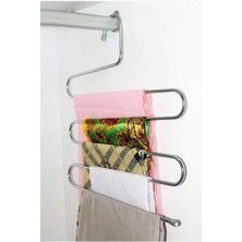 Özbience 5 Katlı Metal Pantolon ve Eşarp Askısı, Pratik ve Şık Depolama Çözümü