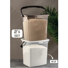 Özbience Şeffaf Kapaklı Taşınabilir Deterjan Saklama Kutusu 6l (2'li)