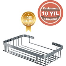 Özbience Paslanmaz Çelik Taci 23X15 cm Köşe Şampuanlık ve Süngerlik