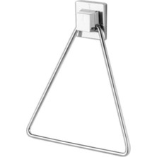 Özbience Şık Üçgen Krom Metal Duvara Yapışkanlı Banyo Havluluk