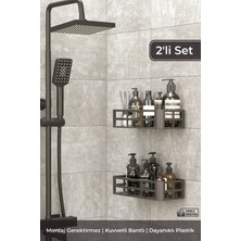 Özbience Iki Parçalı Suya Dayanıklı Banyo Rafı ve Sabunluk Seti