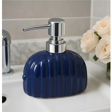 Özbience Şık Seramik Kabuk Formlu Sıvı Sabunluk, Krom Başlıklı Banyo Dispenseri