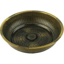 Özbience Antik Gold Hamam Tası, Pirinç Kurna, Şık ve Şeffaf Tasarım
