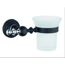 Özbience Şık Siyah Krom Fırça Standı, Zarif ve Modern Tasarım