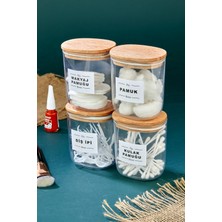 Özbience 4'lü Ahşap Kapaklı Kulak Pamuğu ve Saklama Kutusu Seti, 400 ml