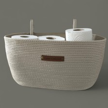 Özbience Doğal Hasır Askılı Sepet, Banyo ve Mutfak Duvarı Için Organizer