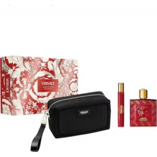 Versace Eros Flame Edp Xmas Set 25 (100ML+TS10ML + Pouch)