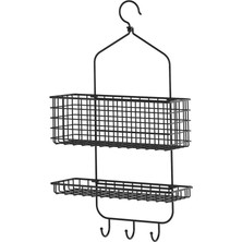 Özbience Iki Katlı Askılı Banyo Rafı 14X56X31 Cm, Paslanmaz Çelik, Duş Düzenleyici