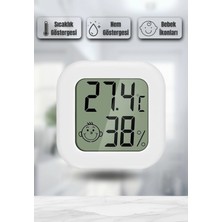 PremiumPort Mini Akıllı Sıcaklık Nem Ölçer LCD Oda Termometre Beyaz
