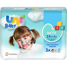 Uni Baby 6 Adet Aktif Bebek Islak Mendil 24+ Ay 3X52 Adet