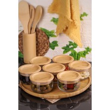 Özbience Döner Tepsili Bambu ve Silikon Kapaklı 7'li Set