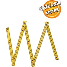 PremiumPort Sarı Plastik Katlanır Metre, Okul ve Ofis Için Pratik Ölçüm Aracı
