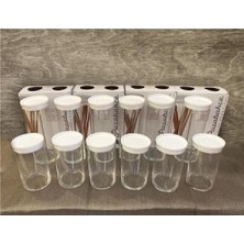 Özbience Vakumlu Cam Kavanoz Seti 12'li, 2 Boy, Erzak Saklama Kabı, Beyaz