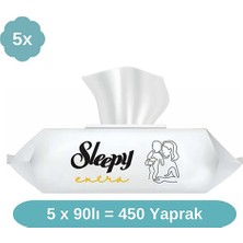 Sleepy 10 Adet Extra Islak Mendil 5X90 Adet 1 Adet