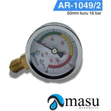 PremiumPort 50MM Kuru Manometre 16 Bar, Alttan Bağlantılı, Hassas Ölçüm Aleti