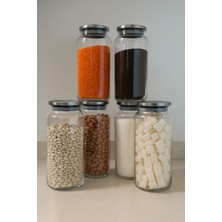 Özbience 6'lı 1300 ml Cam Saklama Kabı Seti, Bakliyat ve Erzak Için Şık ve Pratik