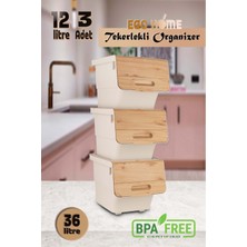 Özbience Bambu Renkli Tekerlekli Sebze ve Patateslik, Oyuncak ve Saklama Kutusu