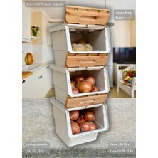 Özbience 3'lü Bambu Sebzelik Seti, Şık ve Kullanışlı Organizer, 36 L