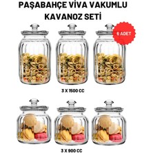 Özbience 6'lı Viva Vakumlu Cam Kavanoz Seti, Şık ve Dayanıklı Saklama Çözümleri