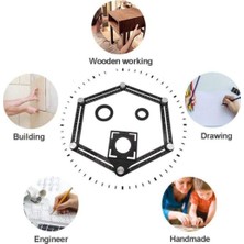 PremiumPort Çok Fonksiyonlu Alüminyum Delik Ayarlayıcı Şablon Cetveli