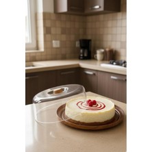 Özbience 28 cm Akasya Görünümlü Pasta ve Kek Fanusu, Gıdaya Uygun, Sağlıklı Kullanım