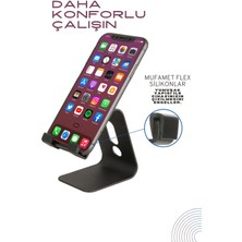 Allians Şık Metal Masaüstü Telefon ve Tablet Tutucu Siyah Renk
