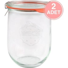 Özbience 1062 ml Lale Cam Saklama Kavanozu 2'li Set, Şık ve Dayanıklı Tasarım