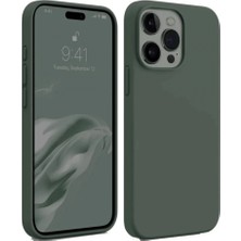 Allians Şık Koyu Yeşil Silikon Kılıf – Iphone 15 Pro Için Koruma ve Stil