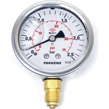 PremiumPort 63 mm 0-2.5 Bar Gliserinli Manometre, G 1/4 Inç Alttan Bağlantı