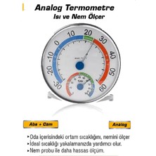 PremiumPort Analog Termometre ve Nem Ölçer, Hassas Sıcaklık ve Nem Takibi
