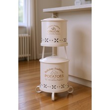 Özbience Ferforje Pat. Soğan Kovası 2'li Set, Şık ve Kullanışlı Bahçe Aksesuarı