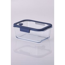 Özbience Şeffaf Vakumlu Cam Saklama Kabı, 1200 Ml, Mavi, Güçlü ve Estetik Tasarım