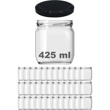 Özbience Şeffaf Cam Kavanoz, Metal Kapak, 425 Ml, 36'lı Paket