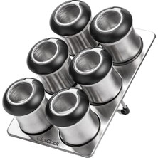 Özbience Paslanmaz Çelik Baharatlık Seti 6'lı, 110ML, Şık ve Dayanıklı Mutfak Aksesuarı