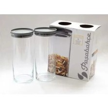 Özbience 2'li Gri Kapaklı Vakumlu Cam Kavanoz, 1230 Cc, Şık ve Kullanışlı Set