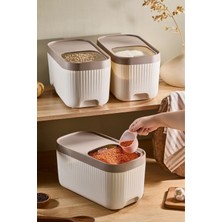 Özbience Sürgülü Bakliyat Saklama Kabı, Mutfak Düzenleyici, 12 L, Çiftli Set