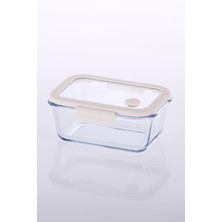 Özbience Vakumlu Cam Saklama Kabı 800 ml Bej, Pratik ve Şık Mutfak Gereci