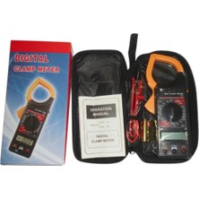 PremiumPort Dijital Pensampermetre Klampmetre 9V Pil ve Çanta ile Set