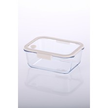 Özbience Şeffaf Vakumlu Cam Saklama Kabı 1900 ml Bej, Güçlü ve Pratik Kullanım
